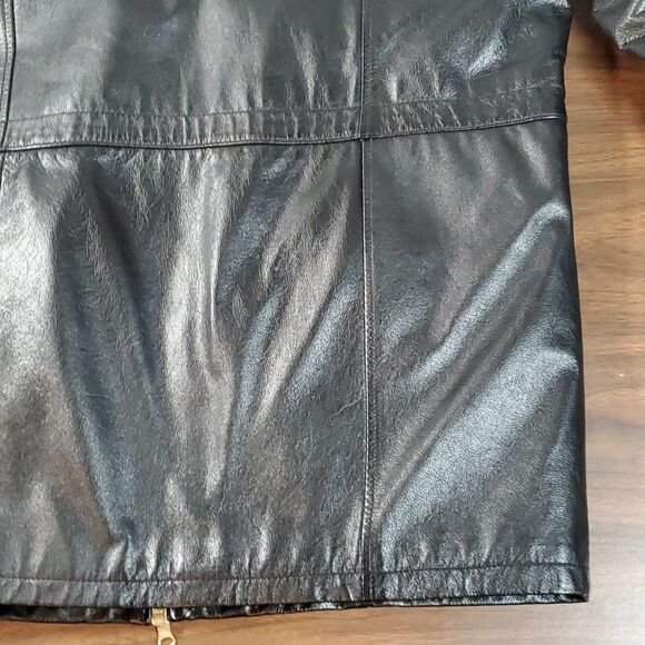 WILSON’S LEATHER Buttery Soft Leather Thinsulate Car‎ Coat Jacket Black Medium - Picture 11 of 15